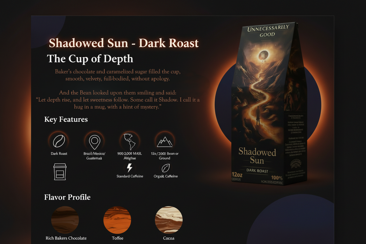 Shadowed Sun - Dark Roast - 12oz - Detail 2