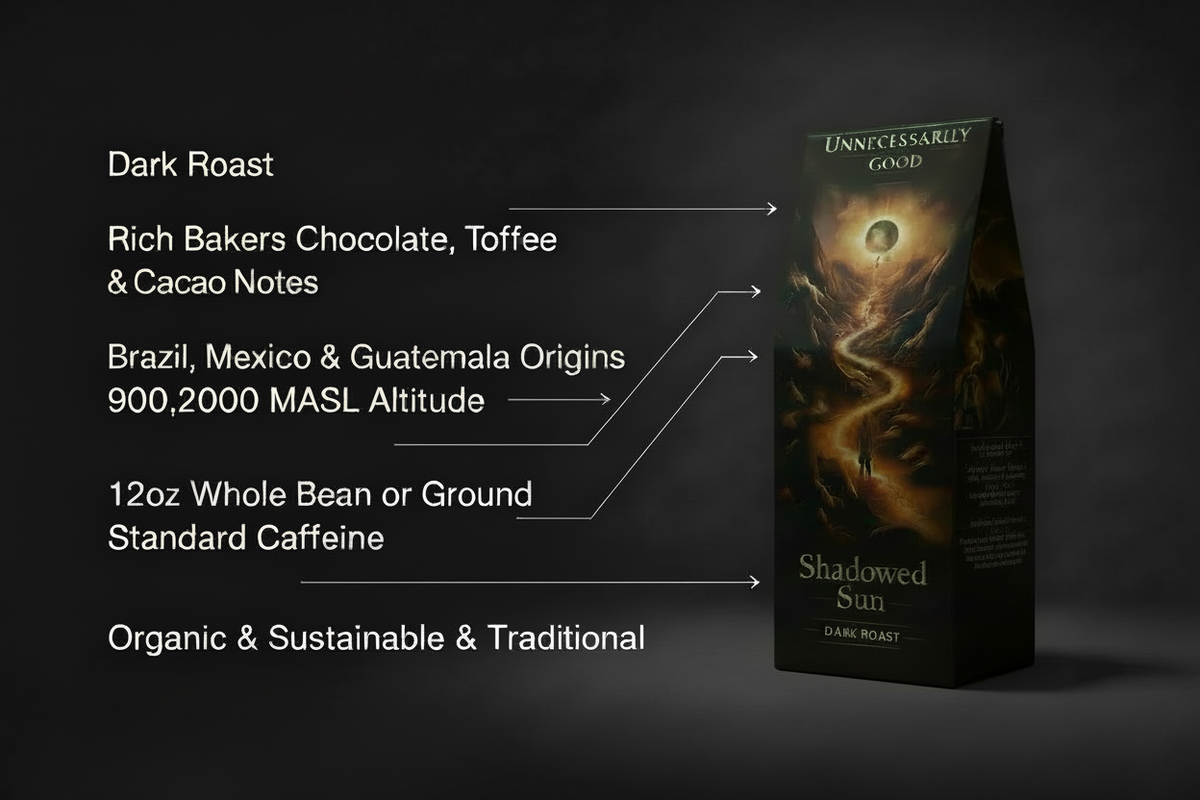Shadowed Sun - Dark Roast - 12oz - Detail 1